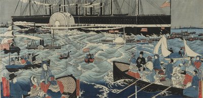 アメリカからの大きな船 作： Gountei Sadahide