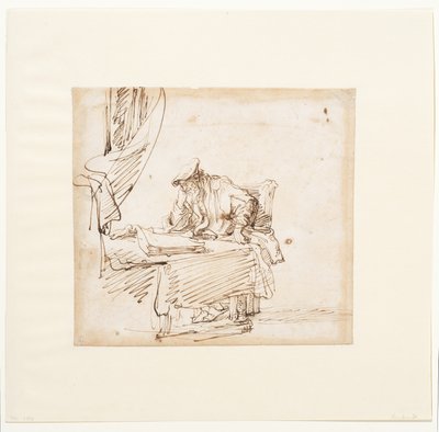 大きな本が置かれたテーブルに座る学者 作： Govaert (attr. to) Flinck