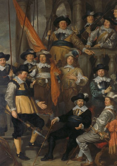 キャプテンアルバートバスとルーカスコニー中尉、1645年の第18地区のアムステルダム市民ガード 作： Govaert Flinck