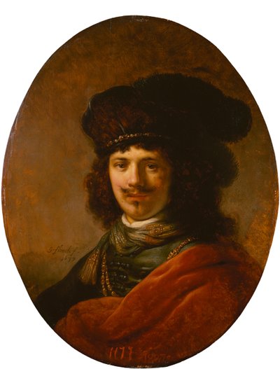 若い男の肖像、1637年。 作： Govaert Flinck