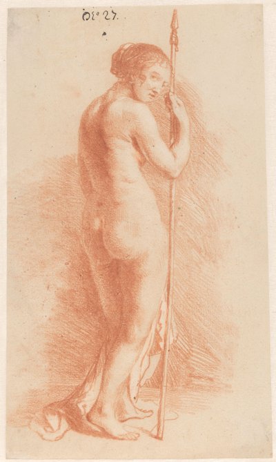 槍を持って立つ女 作： Govert Flinck (attributed to)