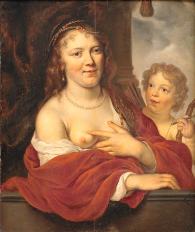 ヴィーナスとキューピッドとしての女性と彼女の子供 作： Govert Flinck