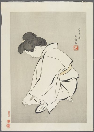 爪を切る女性、1929年以降 作： Goyo Hashiguchi