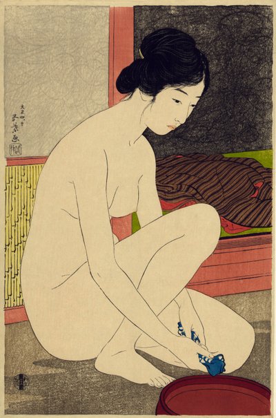 抑護の女、1915年（木版印刷） 作： Goyo Hashiguchi