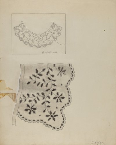 刺繍リネンの襟 作： Grace Halpin