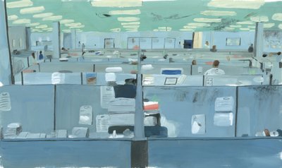 逃亡者、2012（紙に油彩） 作： Grace Helmer
