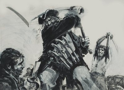 黒ひげ（紙にグワッシュ） 作： グラハム・コトン