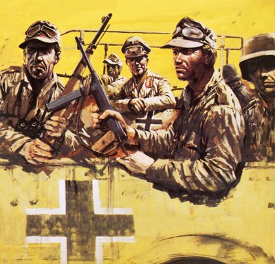 エルヴィン・ロンメル将軍と他のドイツ兵 作： グラハム・コトン