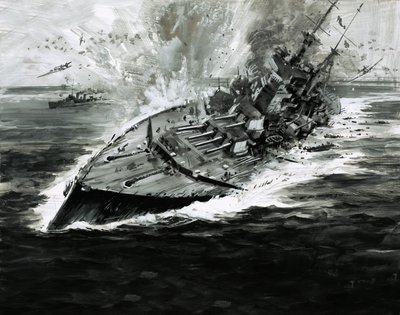 沈没する戦艦 作： グラハム・コトン
