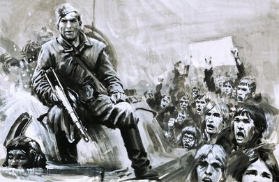 戦車に乗った正体不明の兵士 作： グラハム・コトン