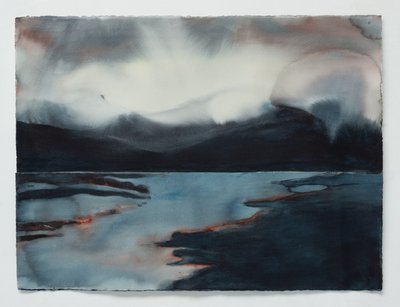 フィヨルド2、2025年（水彩画） 作： Graham Dean