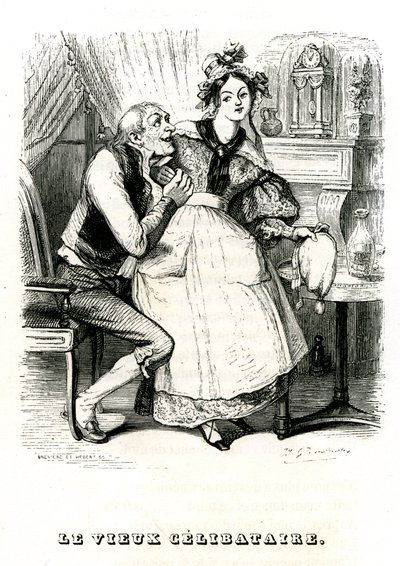 年老いた独身男性 作： Grandville (1803 47)
