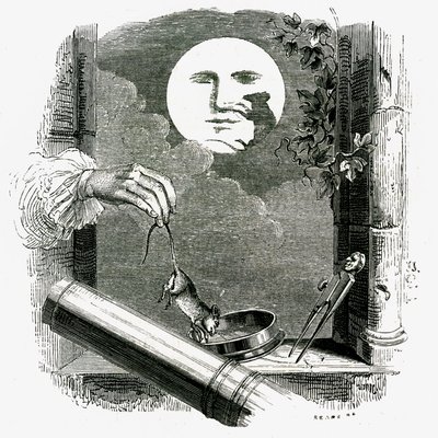 月の動物：ラ・フォンテーヌの寓話（グランヴィル挿絵）。 作： Grandville (1803 47)