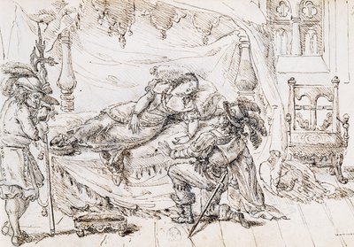 シャルル・ペロー（1628-1703）の童話「眠れる森の美女」の挿絵、グランビル（1803-1847）の版画 作： Grandville