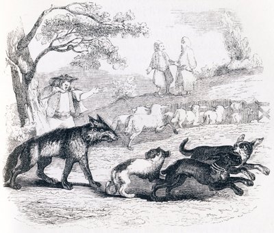 ラ・フォンテーヌの寓話「バッサと商人 作： Grandville