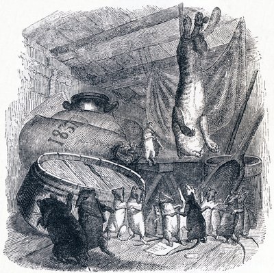 猫と老鼠 - ラ・フォンテーヌの寓話 作： Grandville