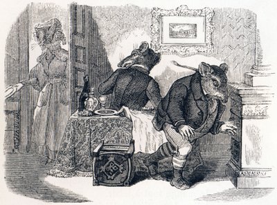 都会のネズミと野原のネズミ（Le rat de ville et le rat des champs） - La Fontaineの寓話 作： Grandville