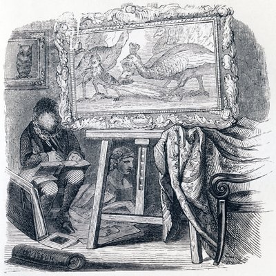 カケスはクジャクの羽で飾る（Le geai pare des plumes du paon） - La Fontaineの寓話 作： Grandville