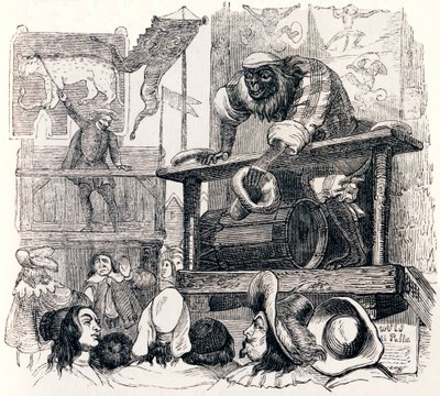 サルとヒョウ(Le singe et leopard) - La Fontaineの寓話 作： Grandville