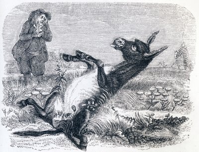 老人とキツネ - ラ・フォンテーヌの寓話 作： Grandville