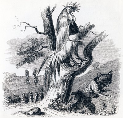 焙煎機とキツネ（Le coq et le renard） - La Fontaineの寓話 作： Grandville
