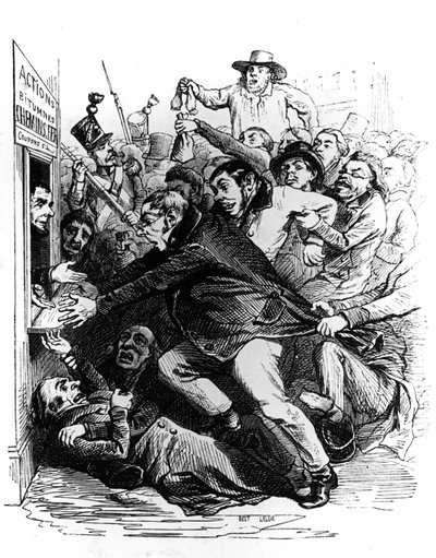 ジャン・イグナス・イシドール、別名JJ・グランヴィルのデッサンによるエングレーヴィング「株主たち 作： Grandville (1803 47)