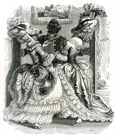 二匹のヤギラ・フォンテーヌの寓話 作： Grandville (1803 47)