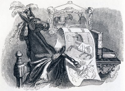 自分の系譜を自慢するラバ（Le mulet se vantant de sa genealogie） - La Fontaineの寓話 作： Grandville