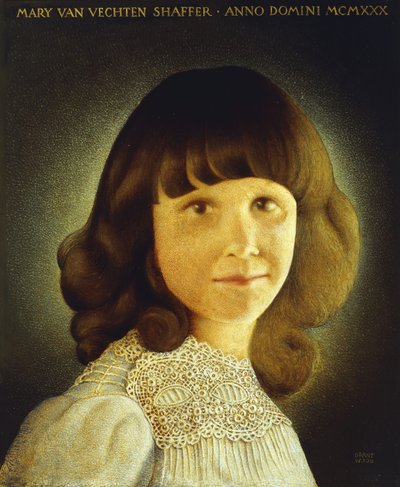 メアリーヴァンベヒテンシャファーの肖像、1930 作： Grant Wood