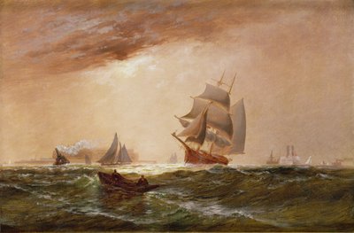 1891年のニューヨーク港の船 作： Granville Perklins