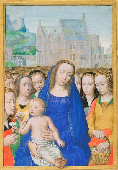 女性の聖人との聖母子 作： Gerard David