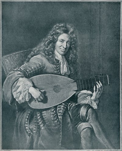 チャールズ・ムートン、c1626-1710。フランスのルテニストとリュートの作曲家、1909年 作： Gérard Edelinck