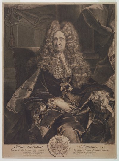 ジュール＝アルドゥアン・マンサールの肖像 (1646-1708) 作： Gérard Edelinck