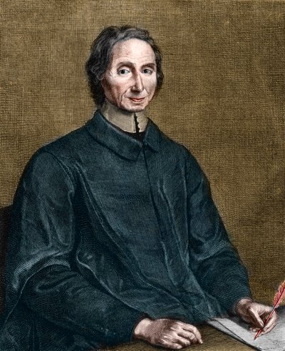 フランスの哲学者ニコラマレブランシュ（1638〜1715年）の肖像。 作： Gérard Edelinck