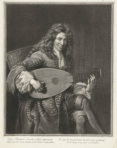 作曲家シャルル・ムートン（c.1626-1710）の肖像 作： Gérard Edelinck