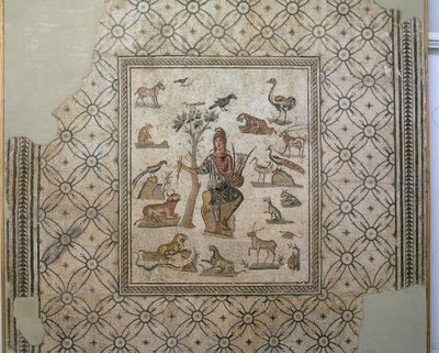 動物に囲まれたオルフェウス（ポリクローム・モザイク 作： Greco Roman Greco Roman