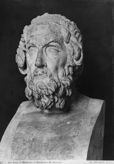 ヘレニズム時代のホメロスの胸像（紀元前330〜20年）（大理石） 作： Greek