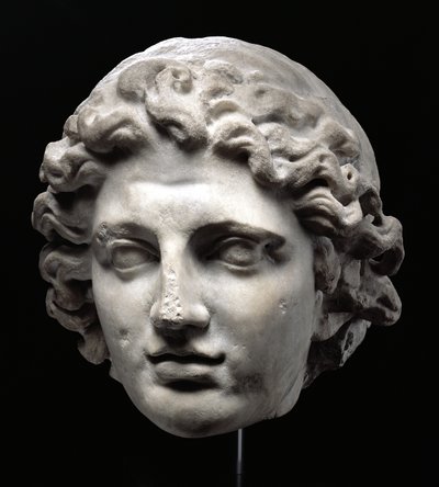 アレキサンダー大王の巨大な頭（紀元前356-323年）（大理石） 作： Greek