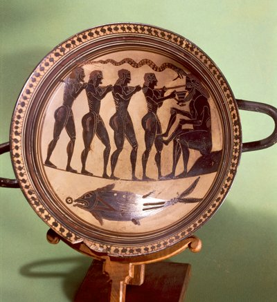 ポリュペムスの目を潰すユリシーズの杯 黒絵陶器 ギリシャ ギリシャ文明 紀元前6世紀 作： Greek