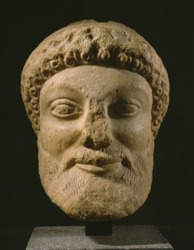 ディオニュソスの頭、アッティカ、紀元前480年から460年頃（大理石） 作： Greek
