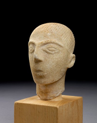 キクラデス人の頭、アモルゴス、紀元前2000年頃（大理石） 作： Greek
