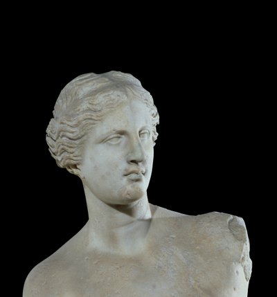 ミロのヴィーナスの頭、紀元前100年頃（大理石）（詳細） 作： Greek