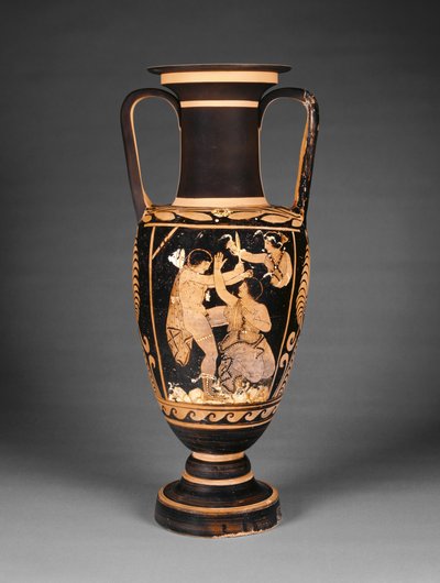Paestan赤像式首アンフォラ、紀元前340年頃（テラコッタ） 作： Greek
