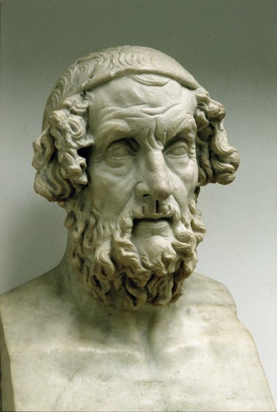 ホーマーの肖像胸像（大理石） 作： Greek