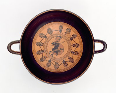 戦士を描いたシアナカップ、紀元前560年頃（粘土） 作： Greek
