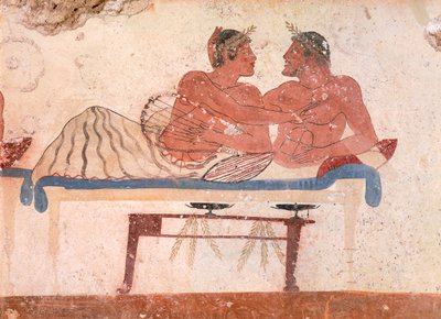 シンポジウムの場面（詳細） 紀元前480～490年頃（フレスコ画 作： Greek