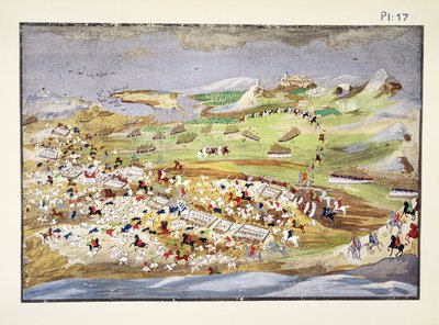 アナラトンの戦い、マクリヤンニス将軍によるギリシャ独立戦争の絵画史からのプレート17 作： Greek School