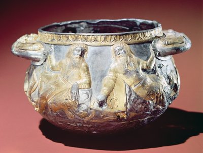 スキタイの兵士を描いたコップ（銀の金箔） 作： Greek School
