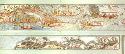 Naval expeditions and river landscape, Akrotiri fresco, Thera (today Santorini), Greece, Minoan Civilization   1452582   ja       japanese Successfully Translated  Original: Mandala with one thousand arms Avalokiteshvara; the sacred, magical circle depicti 作： Greek School