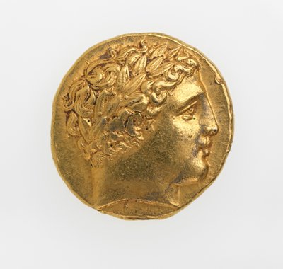 マケドニアのフィリップ2世の記者の表側、紀元前359-336年（金） 作： Greek School